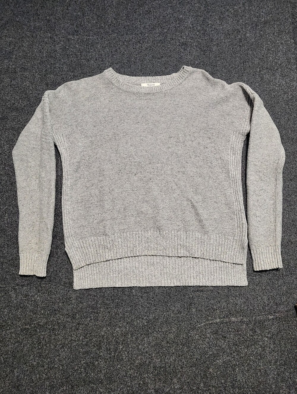 Madewell Heather Gray Ribbed Crewneck Sweater